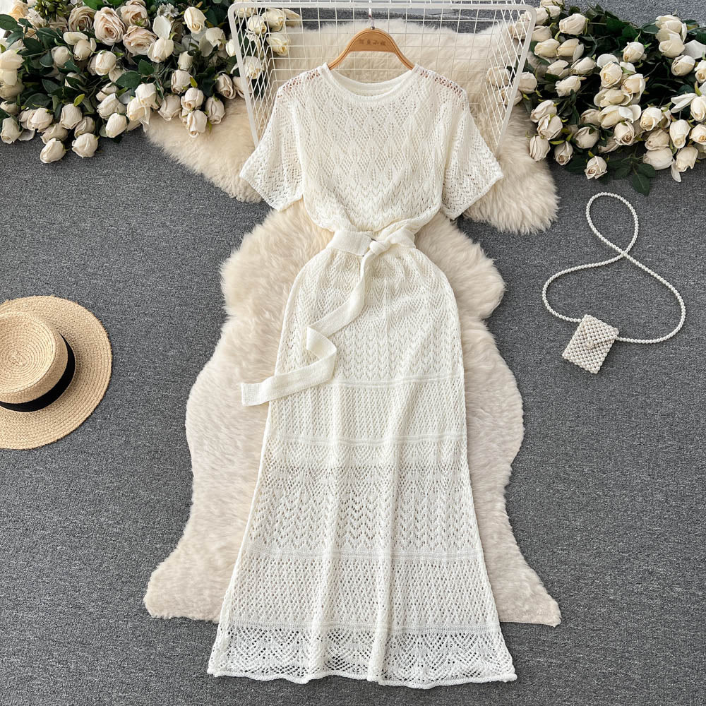 Mori Hollowed Fishtail Slim Dress