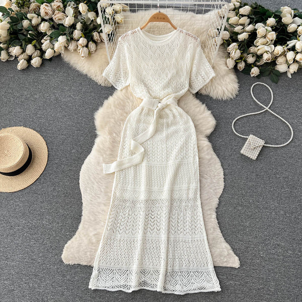 Mori Hollowed Fishtail Slim Dress
