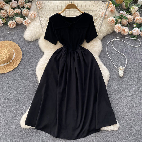 Patchwork Striped Faux 2Pcs A-line Dress