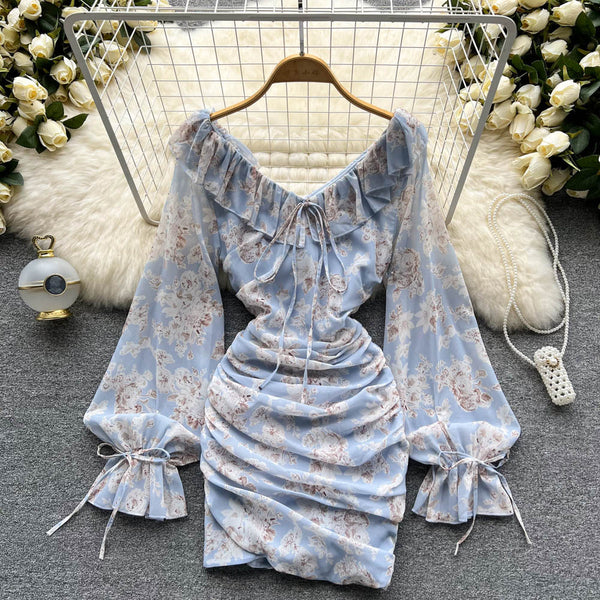 Fairy Pink Floral Pleated Dress