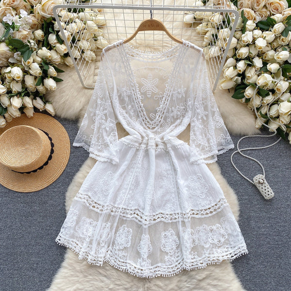Sweetie See-through Crochet Lace Dress