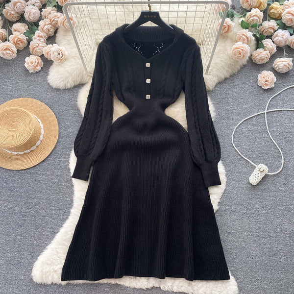 Vintage Delicate Knitted Bottoming Dress