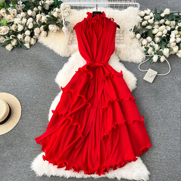 Sweetie Sleeveless Ruffled Chiffon Dress