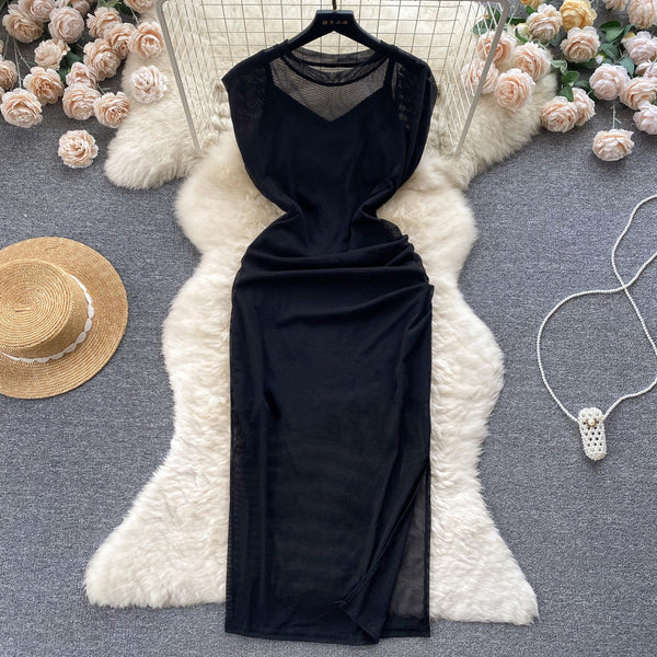 Ink Swooshed Printing 2Pcs Dress