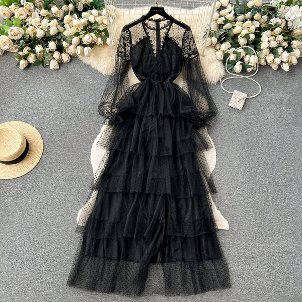 Fairy V-neck Mesh Layer Dress