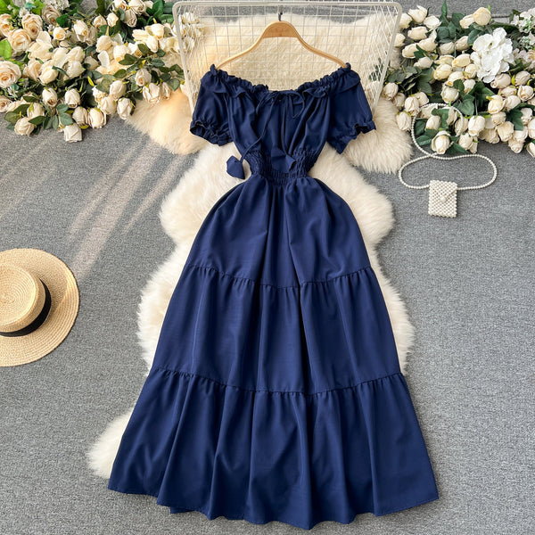 Off-shoulder Puffy Sleeve Fairy Dress