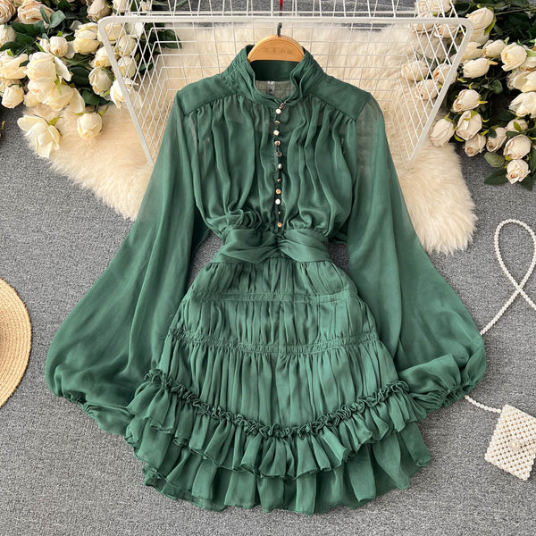 French Style Ruffle Fairy Puff Dress
