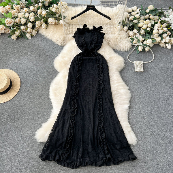 Sweetie Black Bow Slip Dress