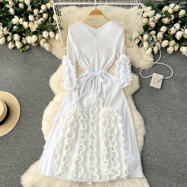 Irregular Design 3d Ruffled Dress