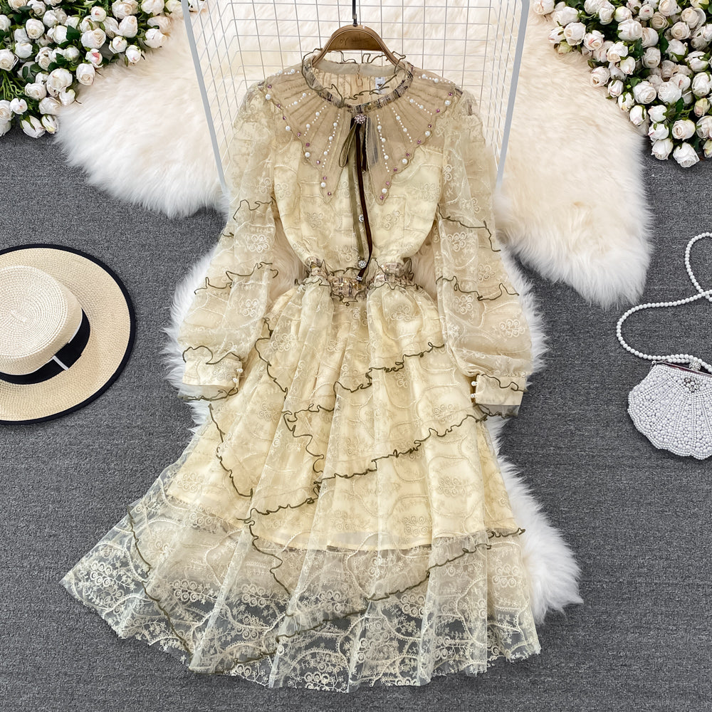 Fairy Beaded Lace Puffy Dress
