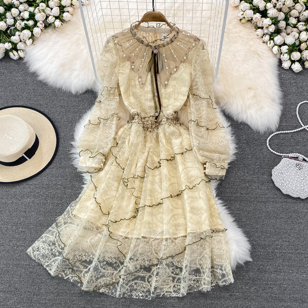 Fairy Beaded Lace Puffy Dress