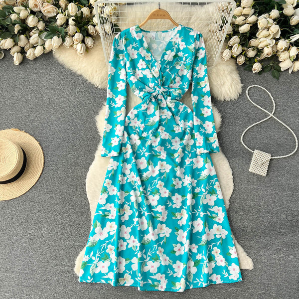 Fairy V-neck Floral Printed Dress
