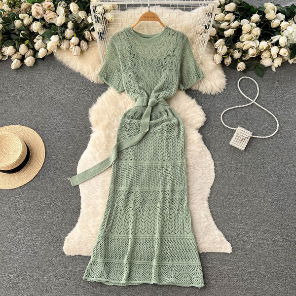 Mori Hollowed Fishtail Slim Dress