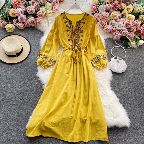 Ethnic Style Flared Sleeve Dress