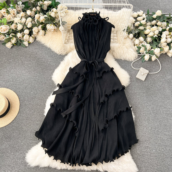 Sweetie Sleeveless Ruffled Chiffon Dress