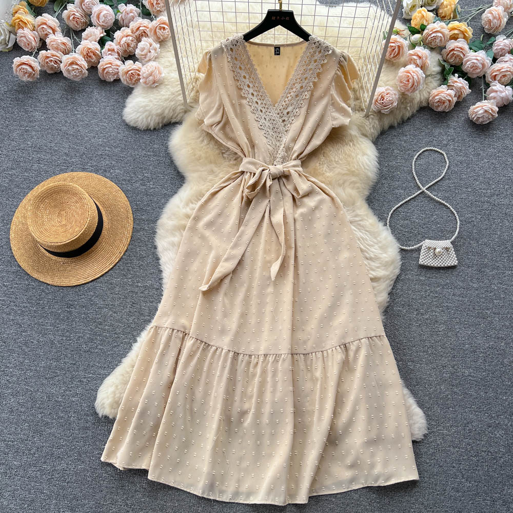 Niche Ruffled Lace Chiffon Dress