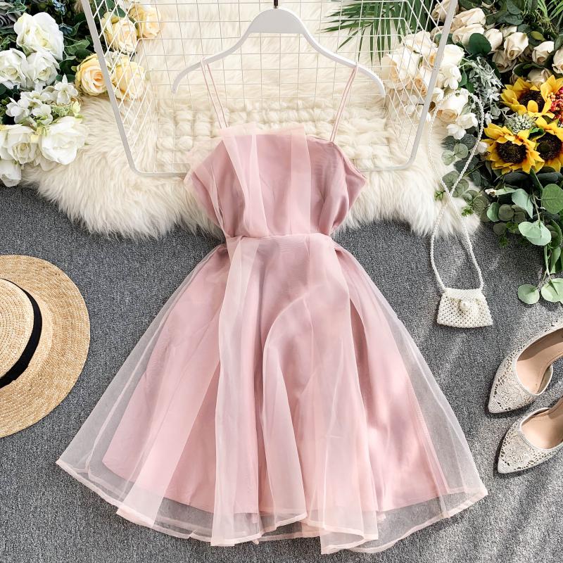 Sexy Mesh Suspender A-line Dress