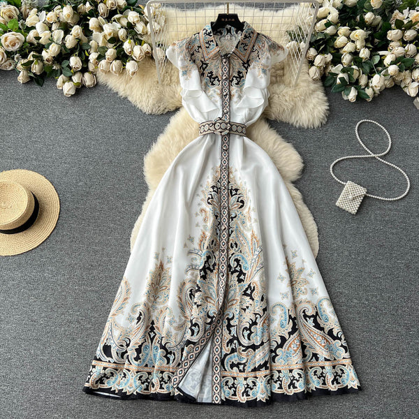 Round Collar Crochet Lace Floral Dress