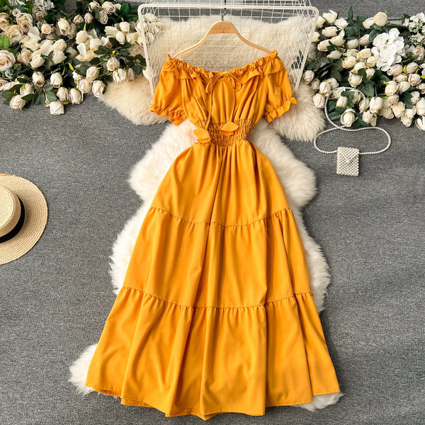 Off-shoulder Puffy Sleeve Fairy Dress