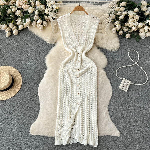 Chic Crochet Sleeveless Bodycon Dress