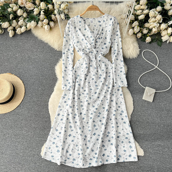 Fairy V-neck Floral Printed Dress