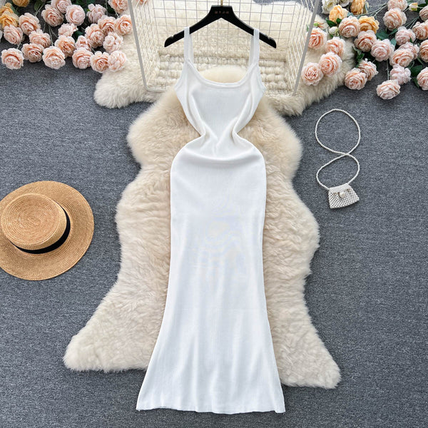 Simple Design Slim Knitted Dress