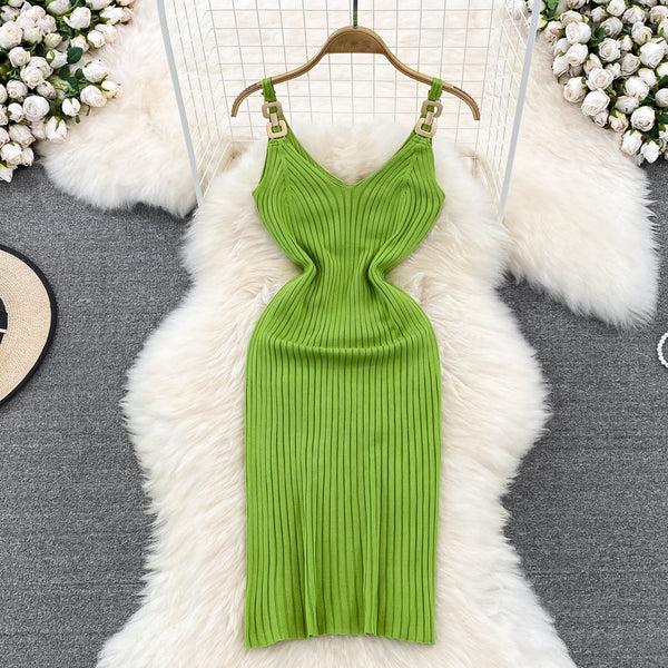 Knit Chain Strap Sundress