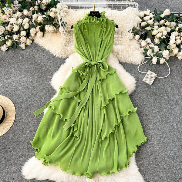Sweetie Sleeveless Ruffled Chiffon Dress