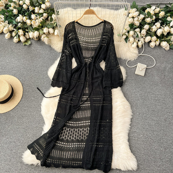 Korean Style Hollowed Crochet Dress