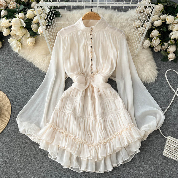 French Style Ruffle Fairy Puff Dress