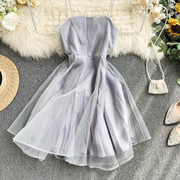 Sexy Mesh Suspender A-line Dress