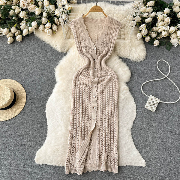 Chic Crochet Sleeveless Bodycon Dress
