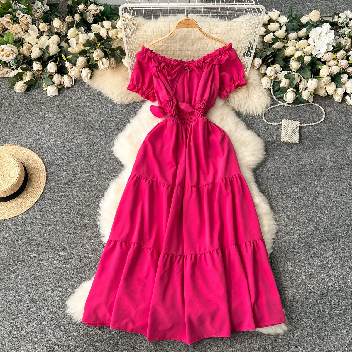 Off-shoulder Puffy Sleeve Fairy Dress