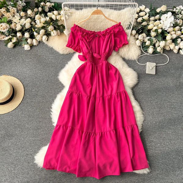 Off-shoulder Puffy Sleeve Fairy Dress