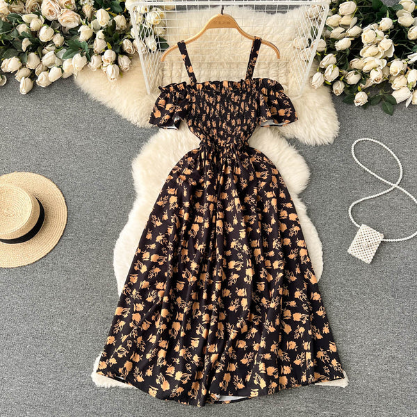 Vintage Short Sleeve Floral Dress