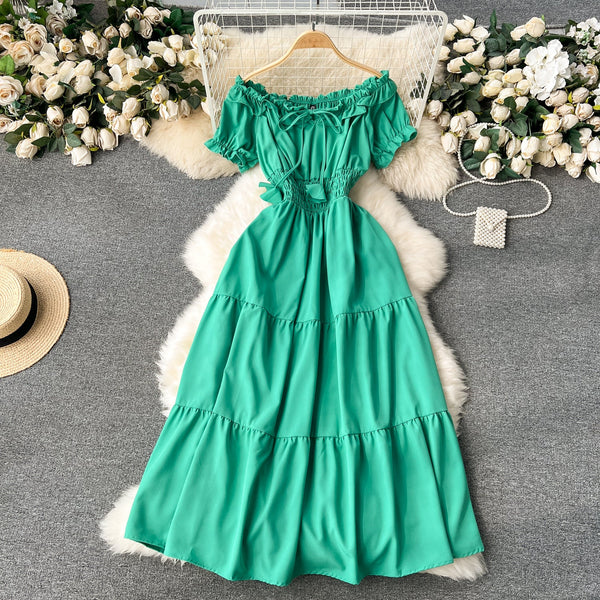 Off-shoulder Puffy Sleeve Fairy Dress