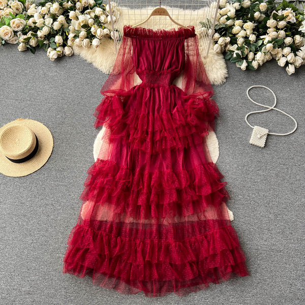 Fairy Ruffled Mesh Layered Dress