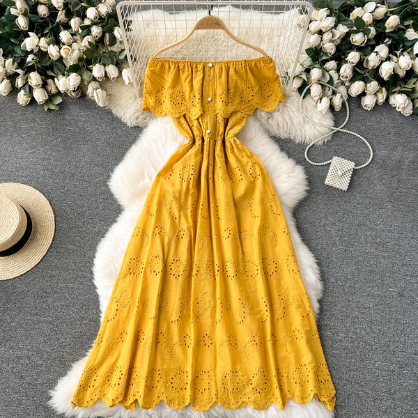 Off-shoulder Embroidered Lace Dress