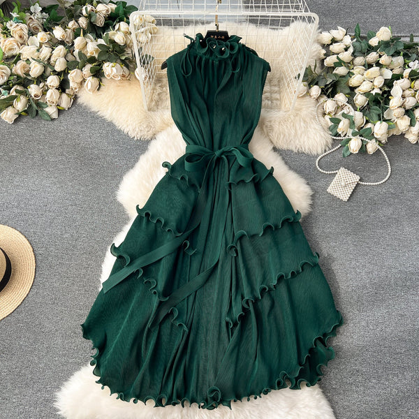 Sweetie Sleeveless Ruffled Chiffon Dress