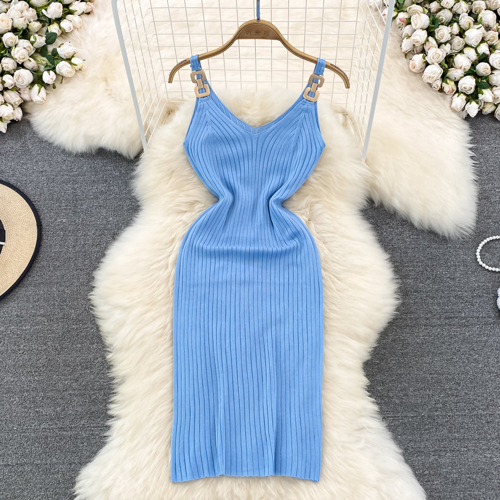 Knit Chain Strap Sundress