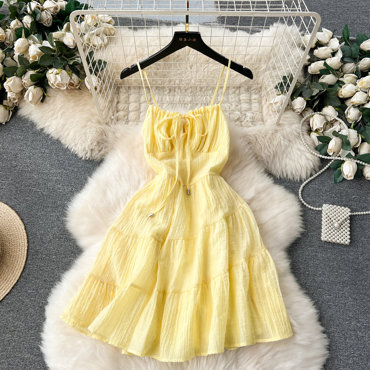 Sweetie Bow-tie Elastic Slip Dress