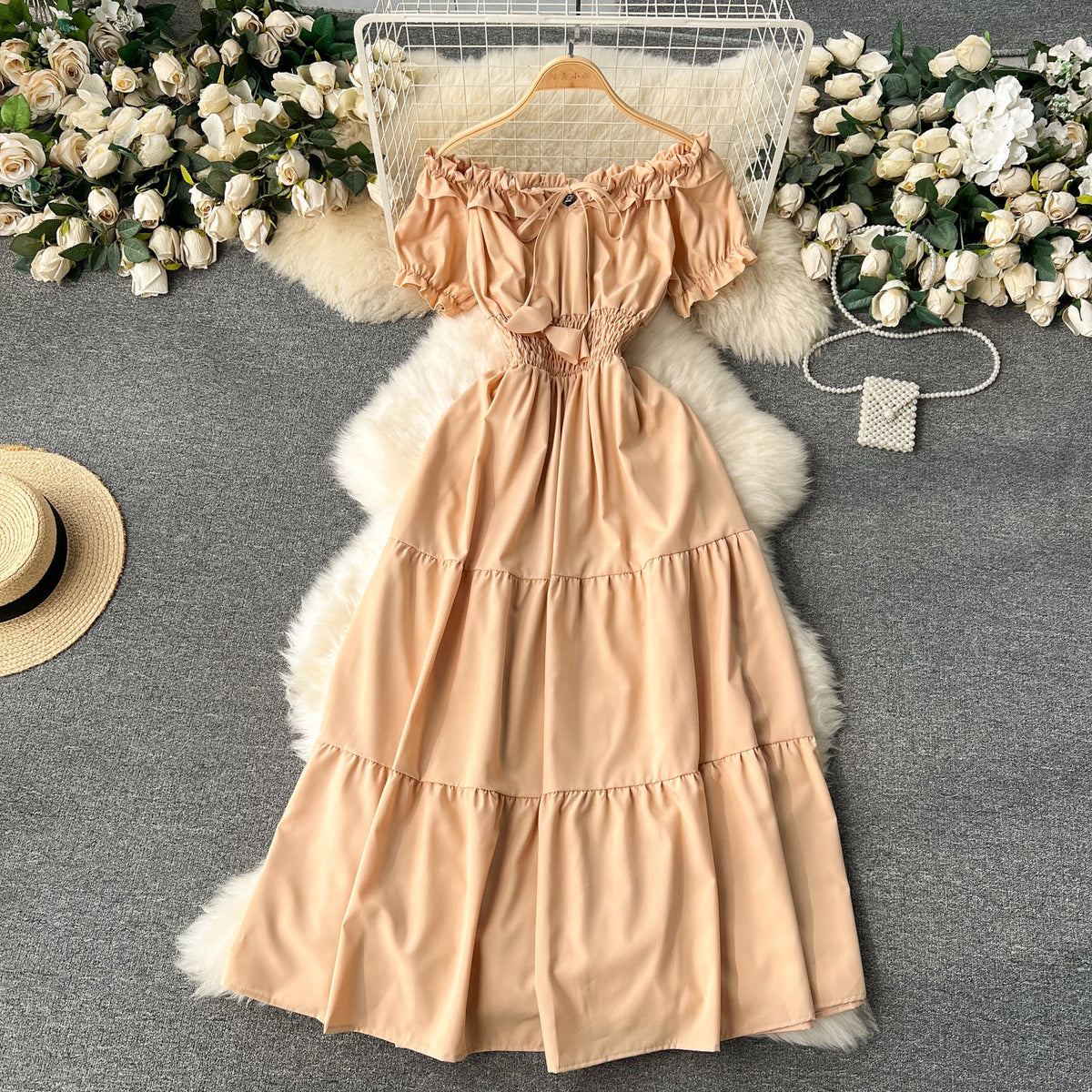 Off-shoulder Puffy Sleeve Fairy Dress