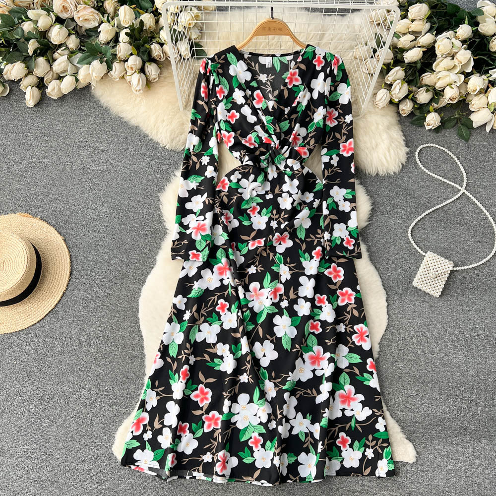 Fairy V-neck Floral Printed Dress