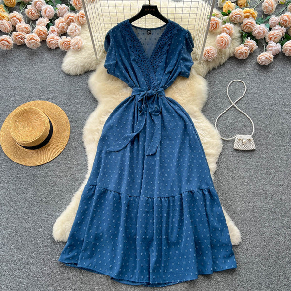 Niche Ruffled Lace Chiffon Dress