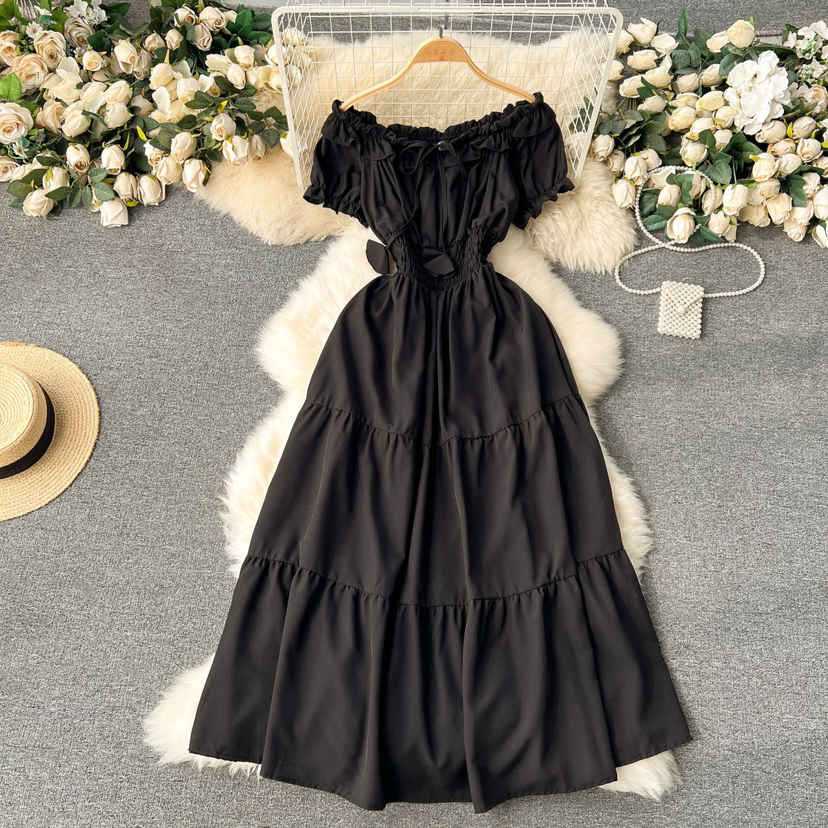 Off-shoulder Puffy Sleeve Fairy Dress