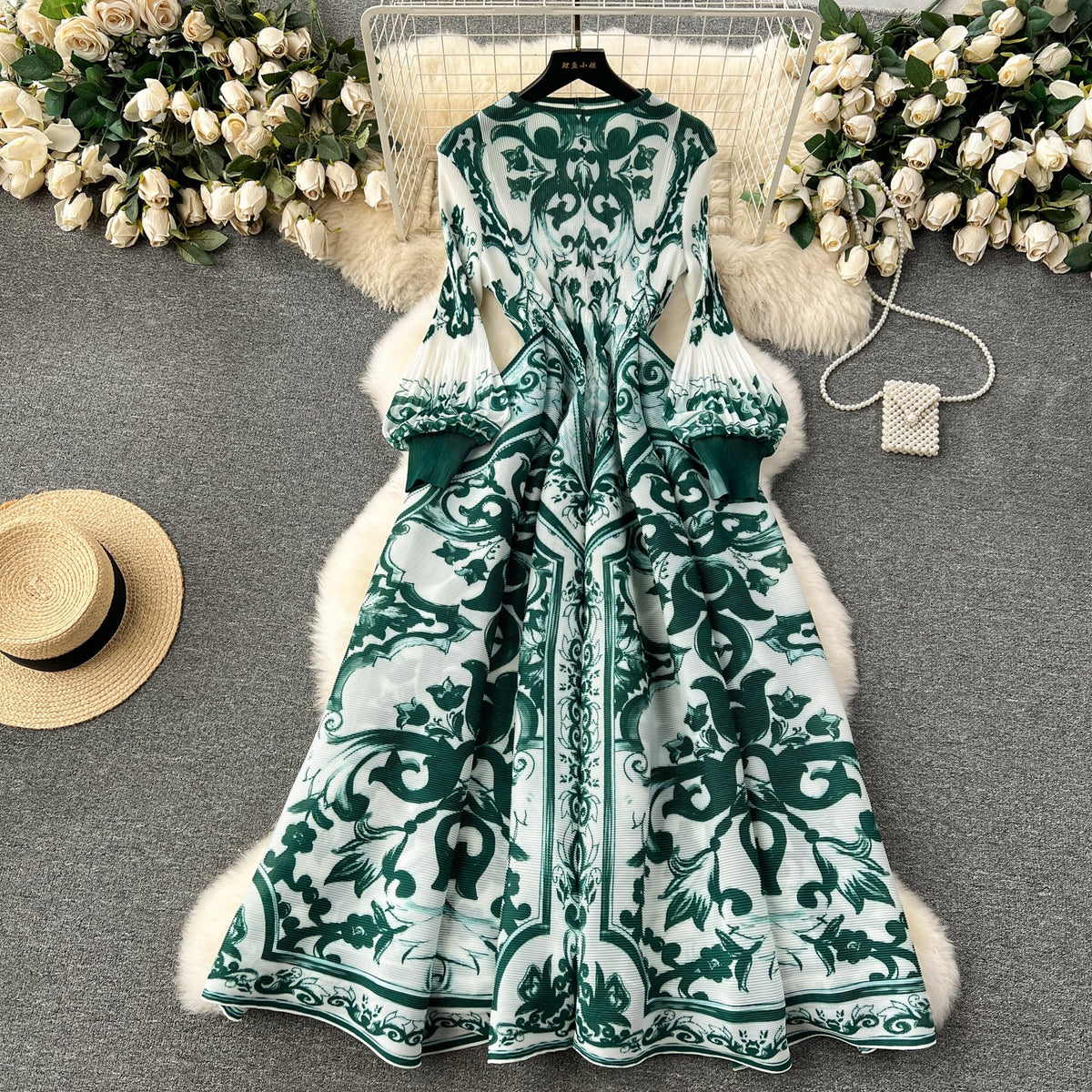 French Style Tie-dye Printed Dress