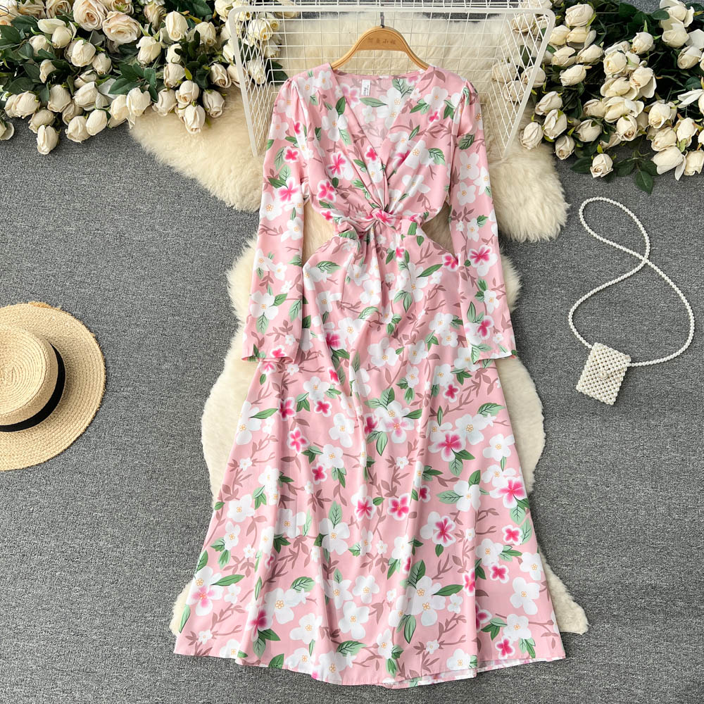 Fairy V-neck Floral Printed Dress