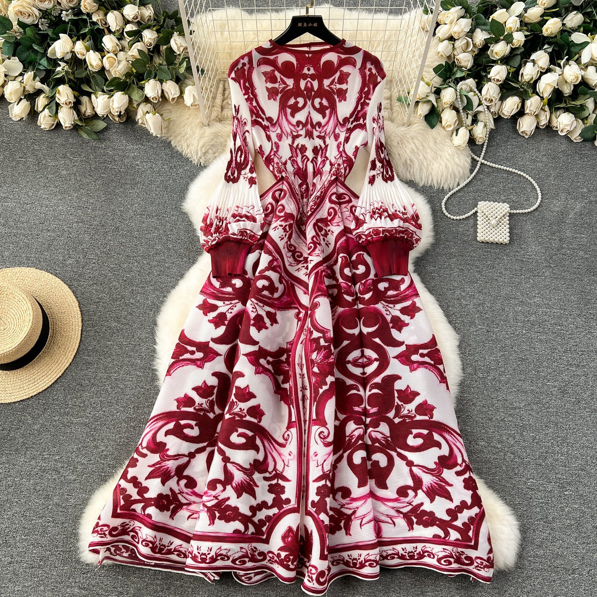 French Style Tie-dye Printed Dress