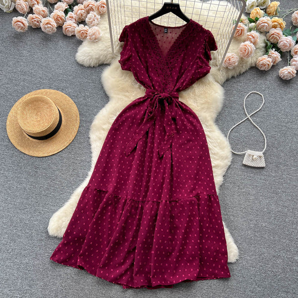 Niche Ruffled Lace Chiffon Dress