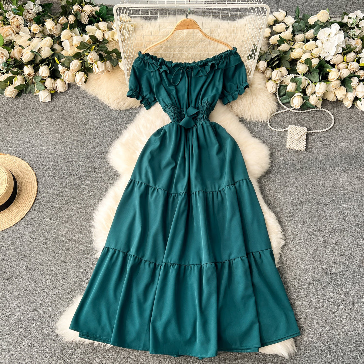 Off-shoulder Puffy Sleeve Fairy Dress
